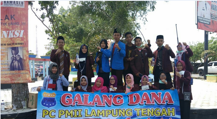 PMII Lampung Tengah Gelar Penggalangan Dana Untuk Lombok