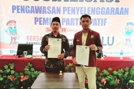 Tingkatkan Kapasitas Intelektual, BEM  STIS Darusy Syafa’ah Lampung Tengah Ikuti Diskusi Bawaslu