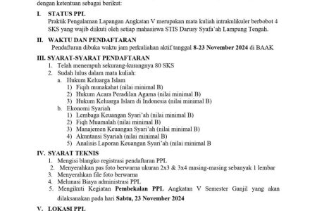 Inilah Persyaratan PPL STISDA Lampung Tengah Tahun 2024
